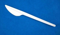 Нож столовый одноразовый пластиковый "Диапазон", 165мм, белый, компактная упаковка 1/100/2500