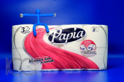 Туалетная бумага Papia Папия белая трехслойная